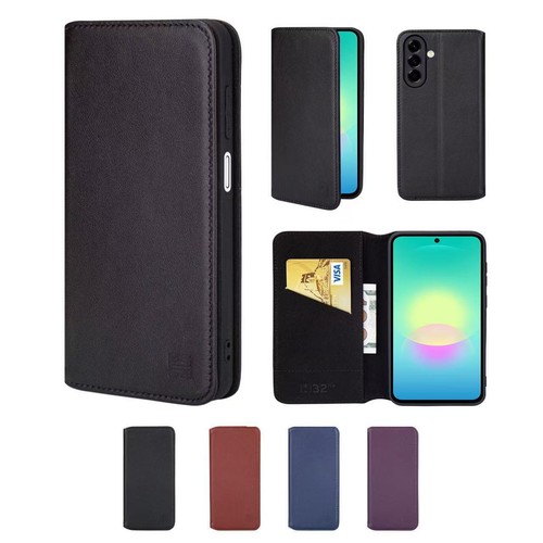 Real leather book wallet flip - ,
