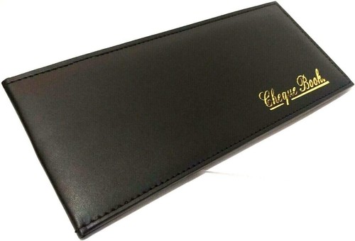 Leather cheque book holder - leather,