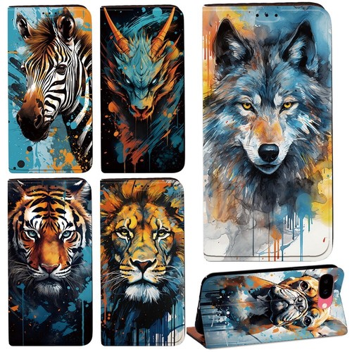 Printed leather flip - flip, wallet