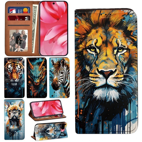 Leather flip wallet book - leather,